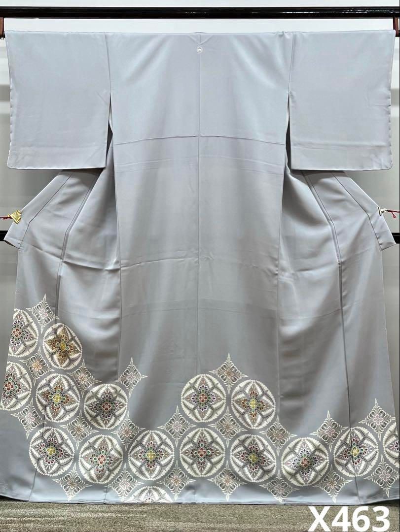 京友禅 手描き友禅 色留袖 一つ紋 金駒 金彩 花紋 正絹 躾糸付き