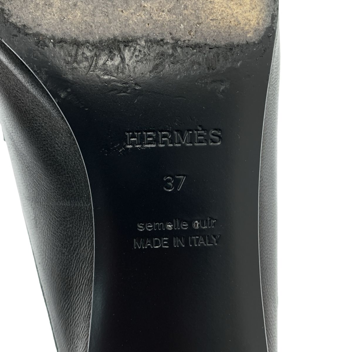 HERMES | エルメス | GLORIOUS | グロリアス レザー ポインテッドトゥ ヒール ミュール サンダル | 37 | ブラック | レディース USTAUSTRALIA_COM_AU