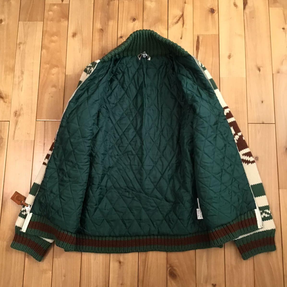 BABY MILO カウチン ニット ジャケット Lサイズ a bathing ape BAPE