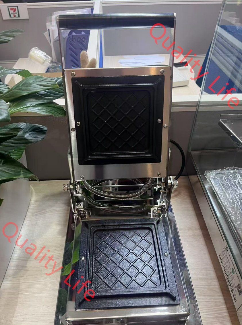 電気 格子柄 ホットサンドメーカー ホットスナッカー 1個焼き デジタルディスプレイ付き 単相 100V