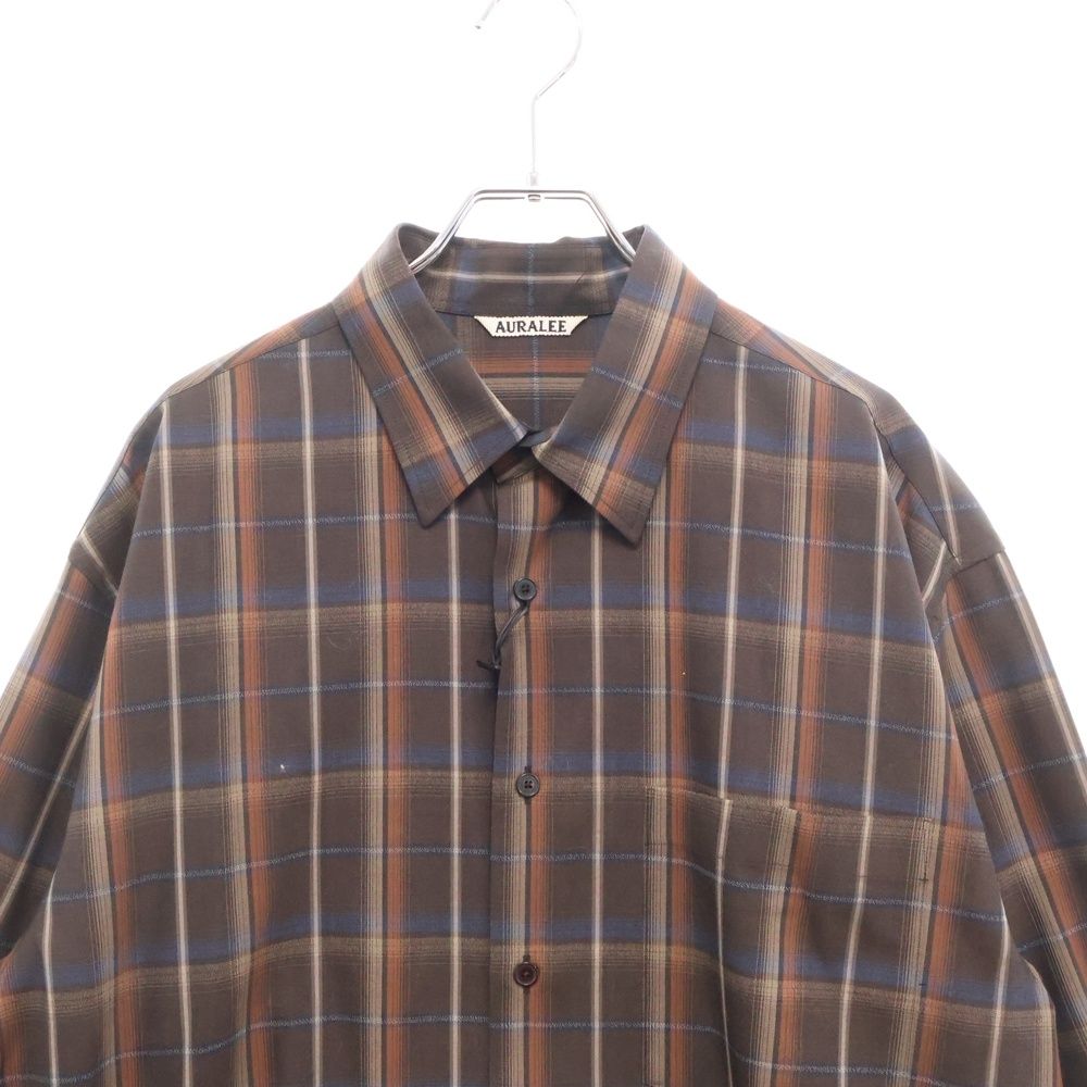 AURALEE オーラリー チェック ウール フード ブルゾン サイズ1 イエロー系 2018AW AURALEE(オーラリー)AIRY WOOL CHECK SHIRT A24AS01WN (A24AS01WN