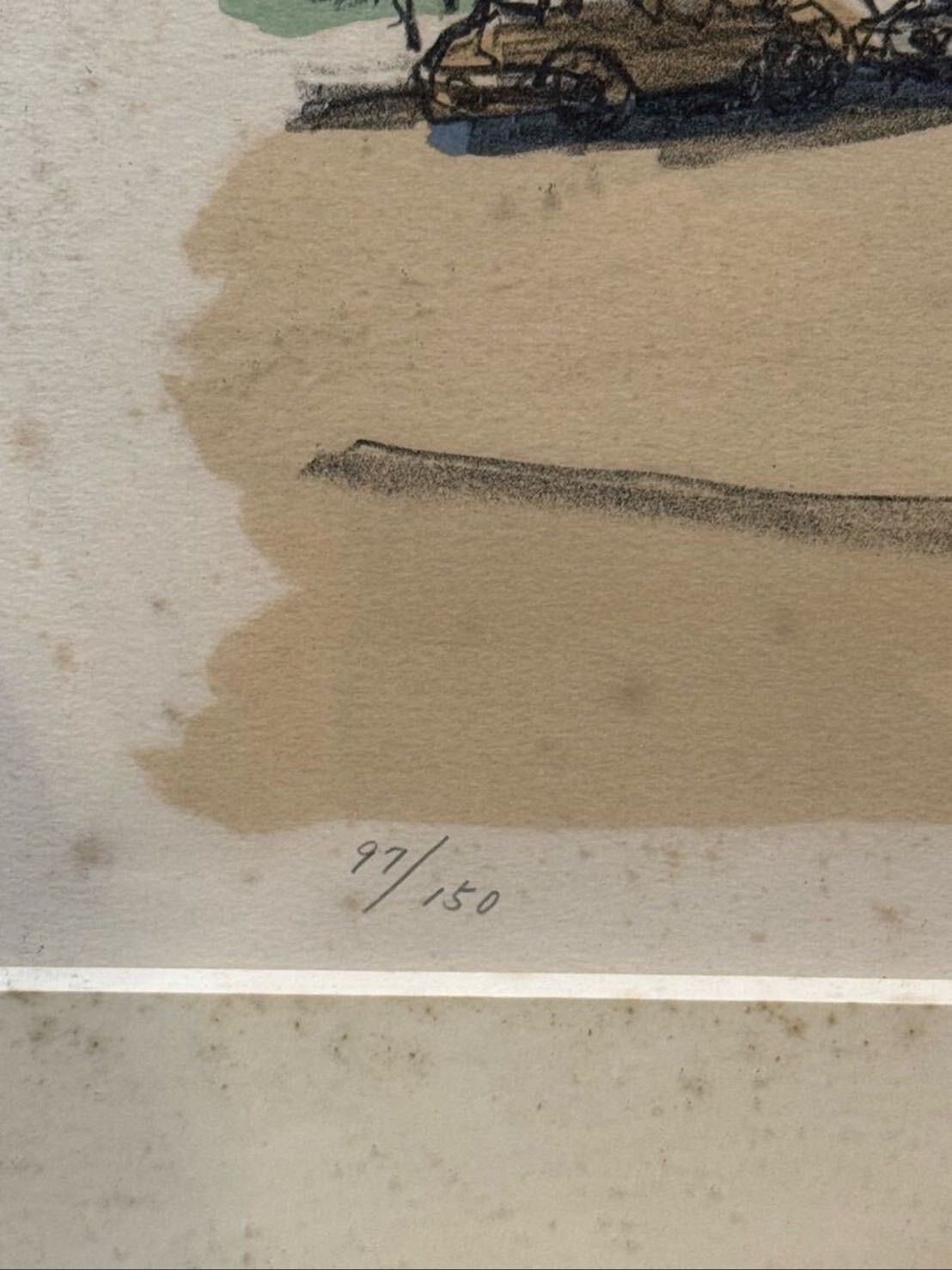 田村孝之介 ニース海岸 リトグラフ 直筆サイン入り 日動画廊シール 二紀創立会員理事長 師 小出楢重 WWW_IBETON_RU