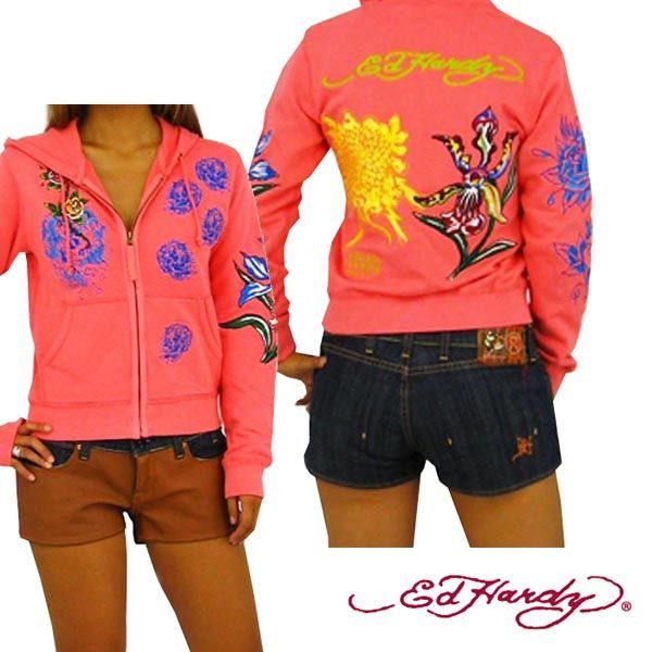 【25%OFF】 エドハーディー レディース パーカー 【200種類の品揃え】 Ed Hardy エンブロイド ピンク セレブ ハイブランド ファッション スタイル セール Ed Hardy 【22%OFF】 エドハーディー レディース パーカー 【200