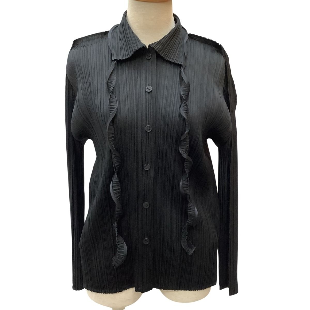 ♪♪ISSEY MIYAKE イッセイミヤケ PLEATS PLEASE 変形 シャツ SIZE 3 PP43-JJ852 ブラック