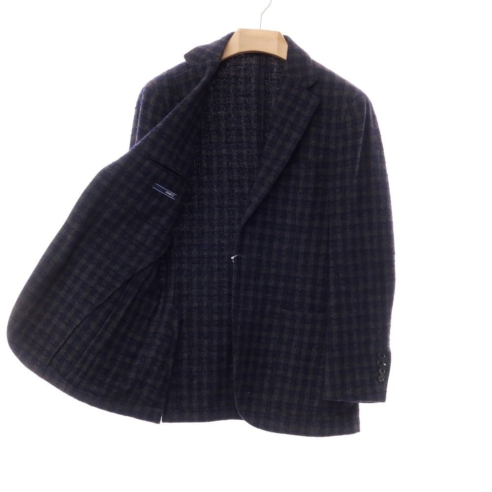 中古】ビームスエフ BEAMS F ウールコットン チェック 3B テーラード 