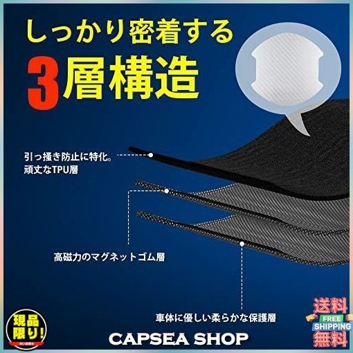 メルカリshops ドアハンドルプロテクター マグネット式 車 ドア 傷防止 Tpu