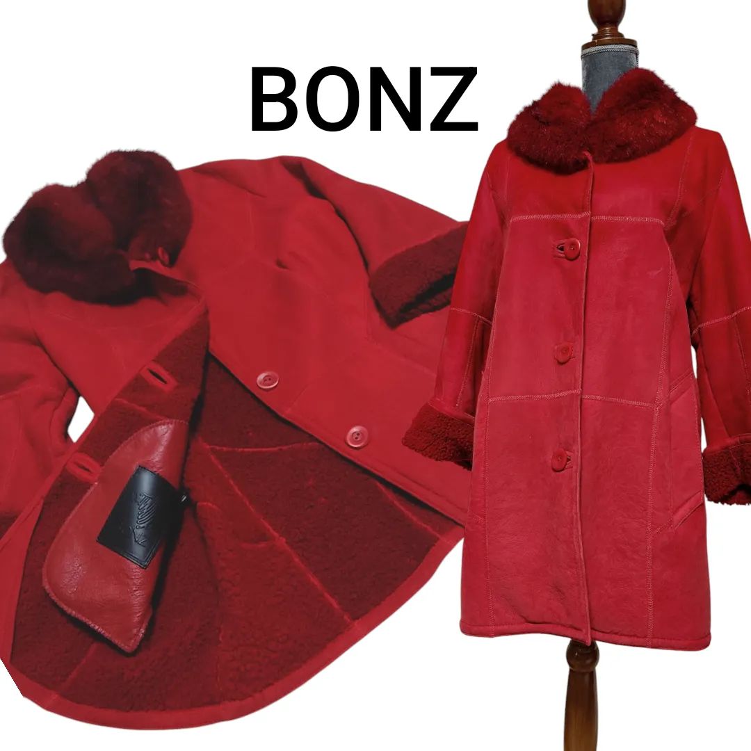 最高級ムートンコート BONZ☆ボンズ ラムスキン100％ 羊皮100％ コート