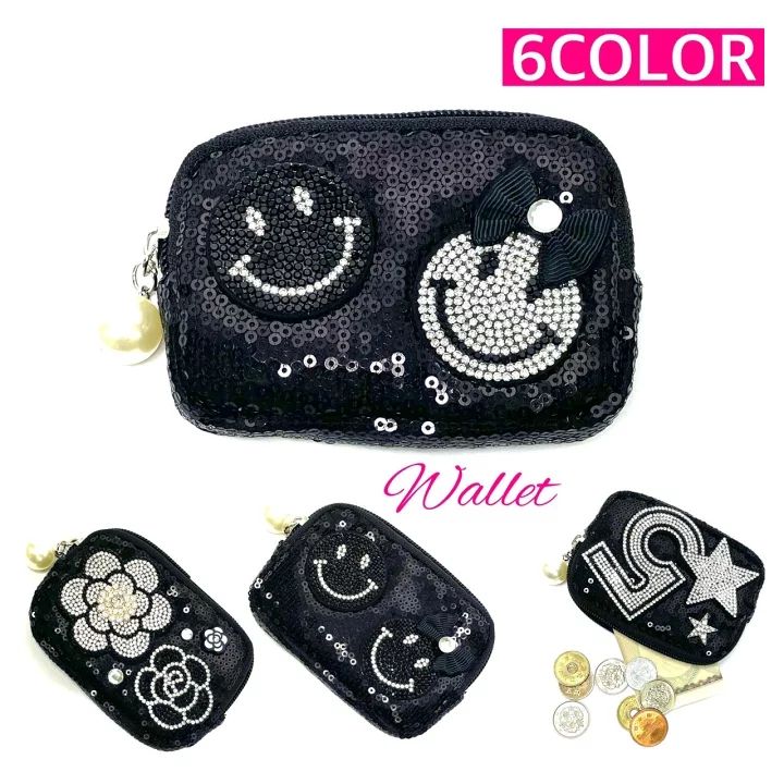 キラキラ スマイル 雑貨 小物入れ デコ お財布 カードケース ブランド  