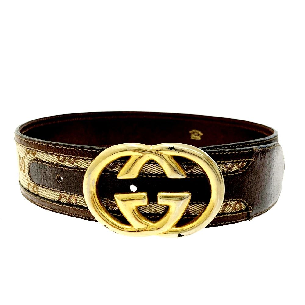 中古】GUCCI グッチ レザー GGロゴ ベルト レディース 140115