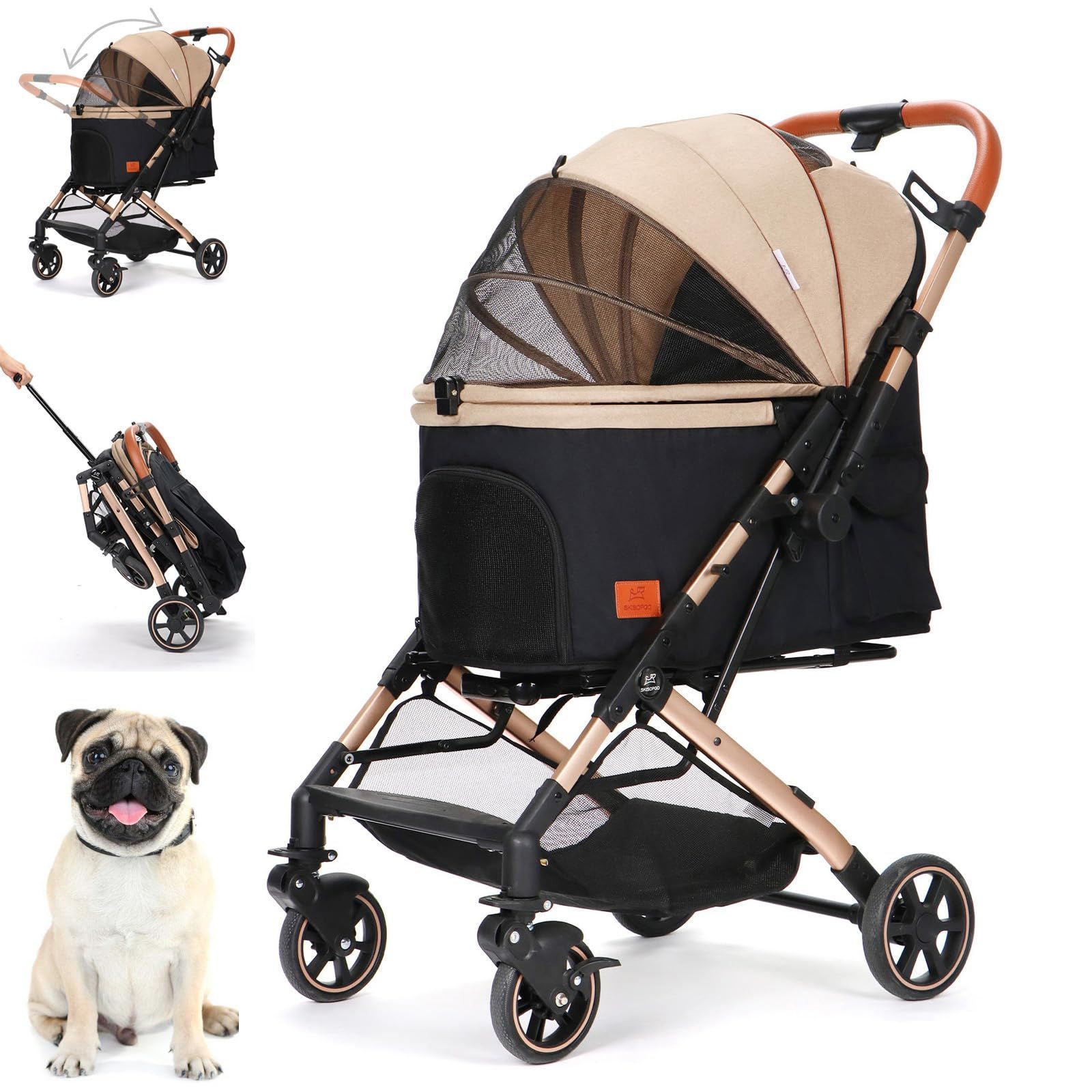 新品未使用品 ペットカート 対面両用 中型犬多頭バギー コット内大きい