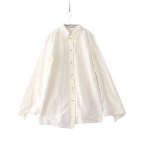 【中古B】Acne Studios アクネストゥディオス 34 S レディース シャツ カジュアルシャツ 生成り アシンメトリー 長袖シャツ ベルスリーブ 綿 中古B 古着