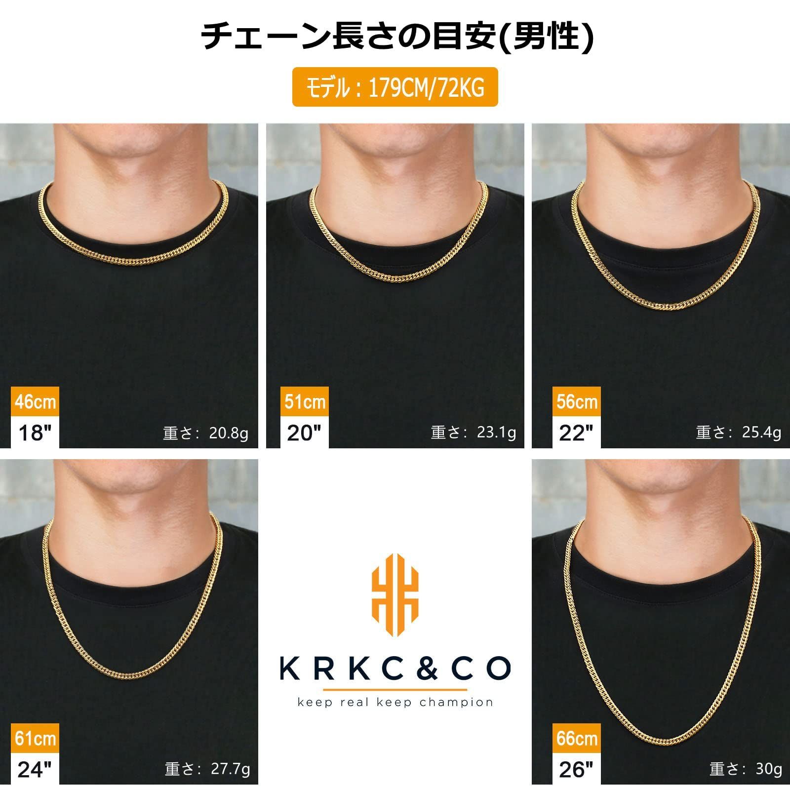 メルカリShops - 【色名: 6mm-ゴールド】KRKCCO 喜平ネックレス 6面ダブル メンズ