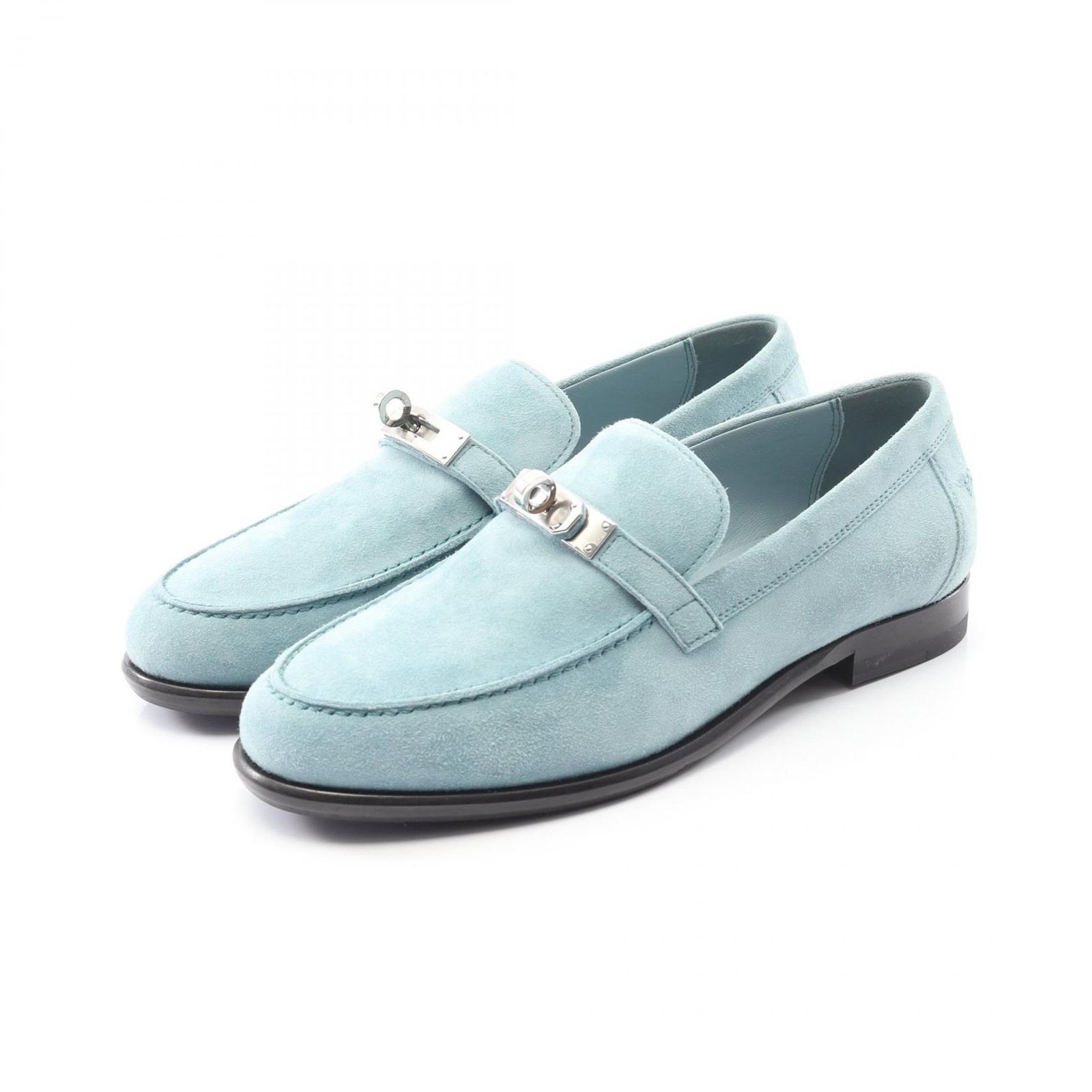 エルメス HERMES モカシン デスタン WS2210872 ブルー系 スウェード ロファ- デスタン レディース