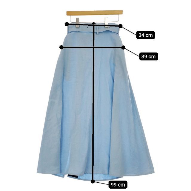 CINOH フレア ラップスカート ベルト付き 18RSK500 リネン ロング