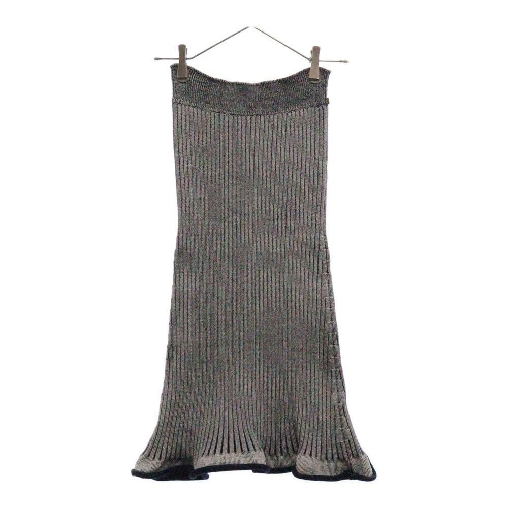 LOUIS VUITTON ルイヴィトン 15AW レーヨン ウール リブニット タイトスカート ネイビー|ホワイト レディース RW152B F8KZ08OKF