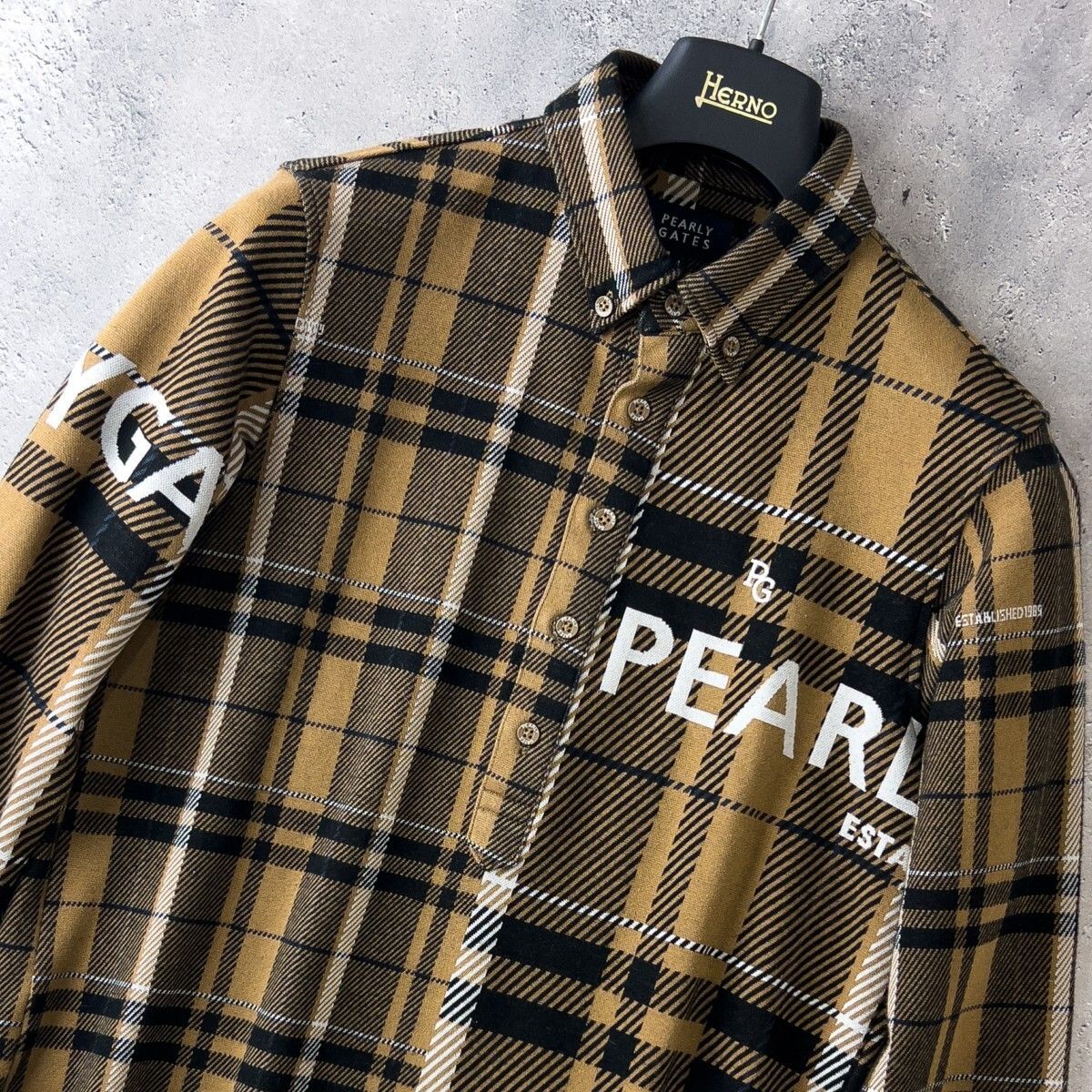極美品 PEARLY GATES パーリーゲイツ Wジャガード 長袖 ボタン