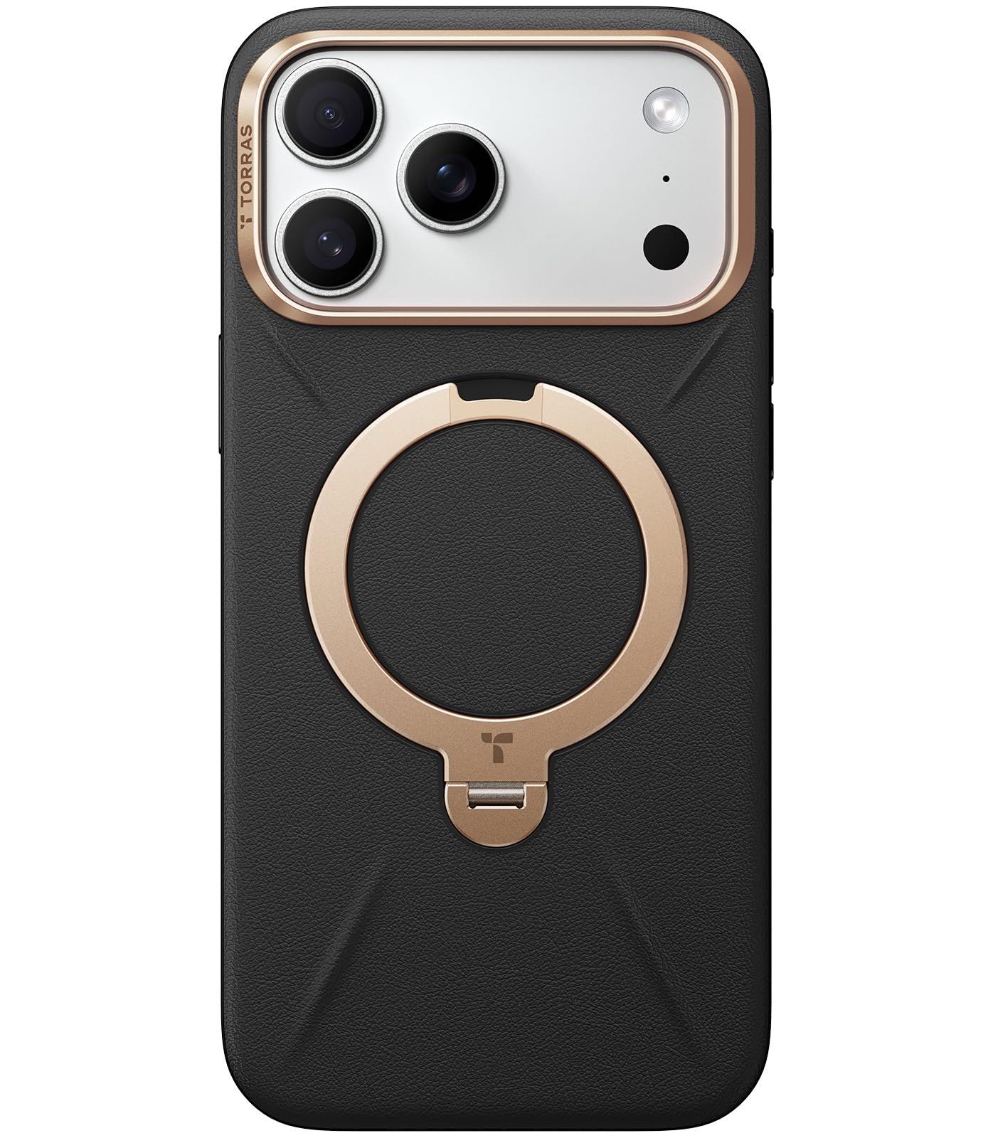 TORRAS iPhone 17 Pro Max 用 ケース新感覚レザー スキンタッチOstand Q3 レザートーン MagSafe対応 リング スタンド 360°定点回転 縦横両対応 マグネット搭載 革 カメラコントロールボタン 米軍規格 耐衝撃 指紋…
