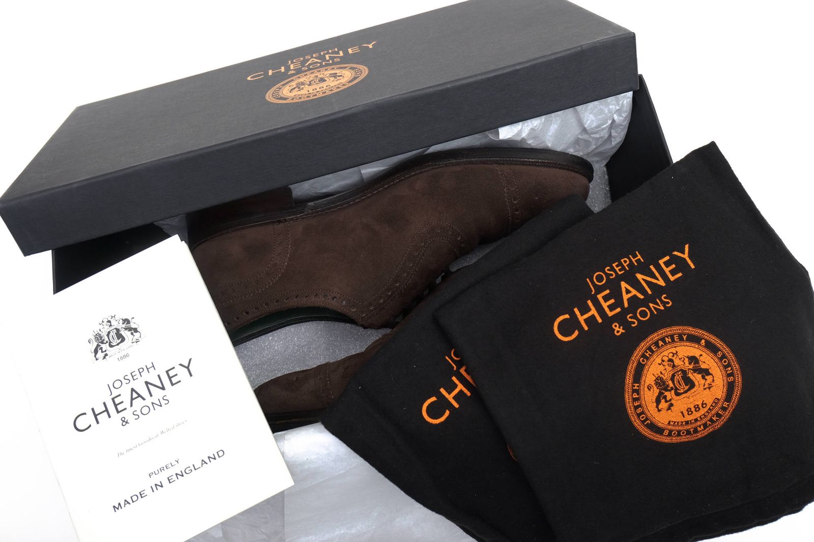 ジョセフ チーニー／JOSEPH CHEANEY & SONS シューズ ビジネスシューズ 靴 ビジネス メンズ 男性 男性用スエード スウェード レザー 革 本革 ダークブラウン 茶 ブラウン  WINSTON ウィンストン セミブローグ キャップトゥ グッ