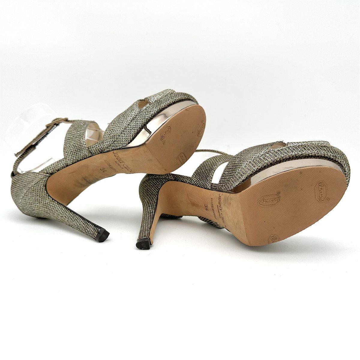 JIMMY CHOO サンダル ビブラムソール ラメ ゴールド 2068T JIMMY CHOO サンダル ビブラムソール ラメ クロスストラップ