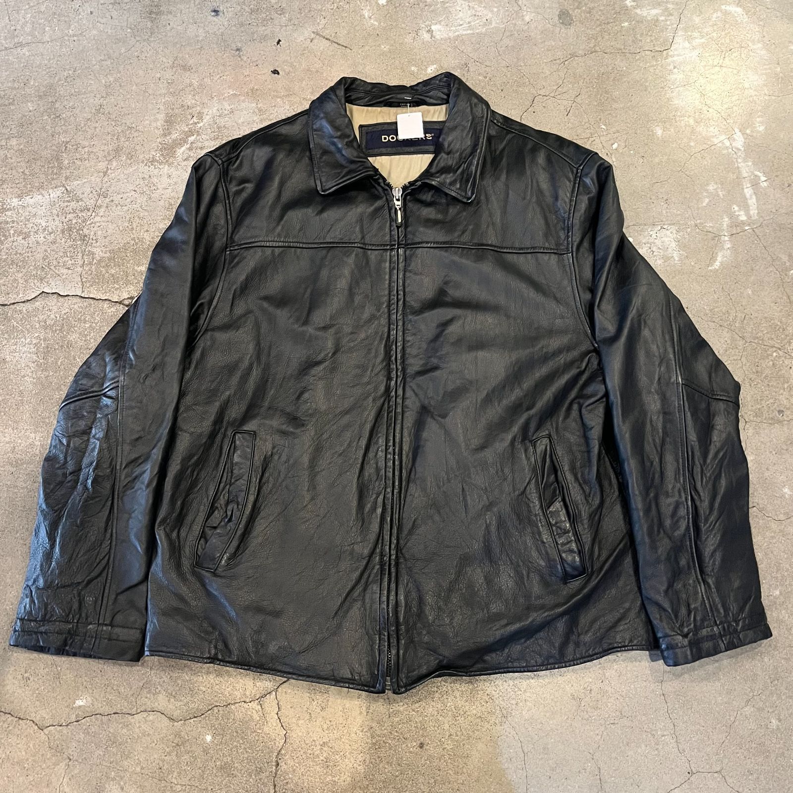 ドッカーズ シングル レザージャケット DOCKERS single leather zip up jacket アメリカ古着 ライダースジャケット  カウレザー メンズM - メルカリ