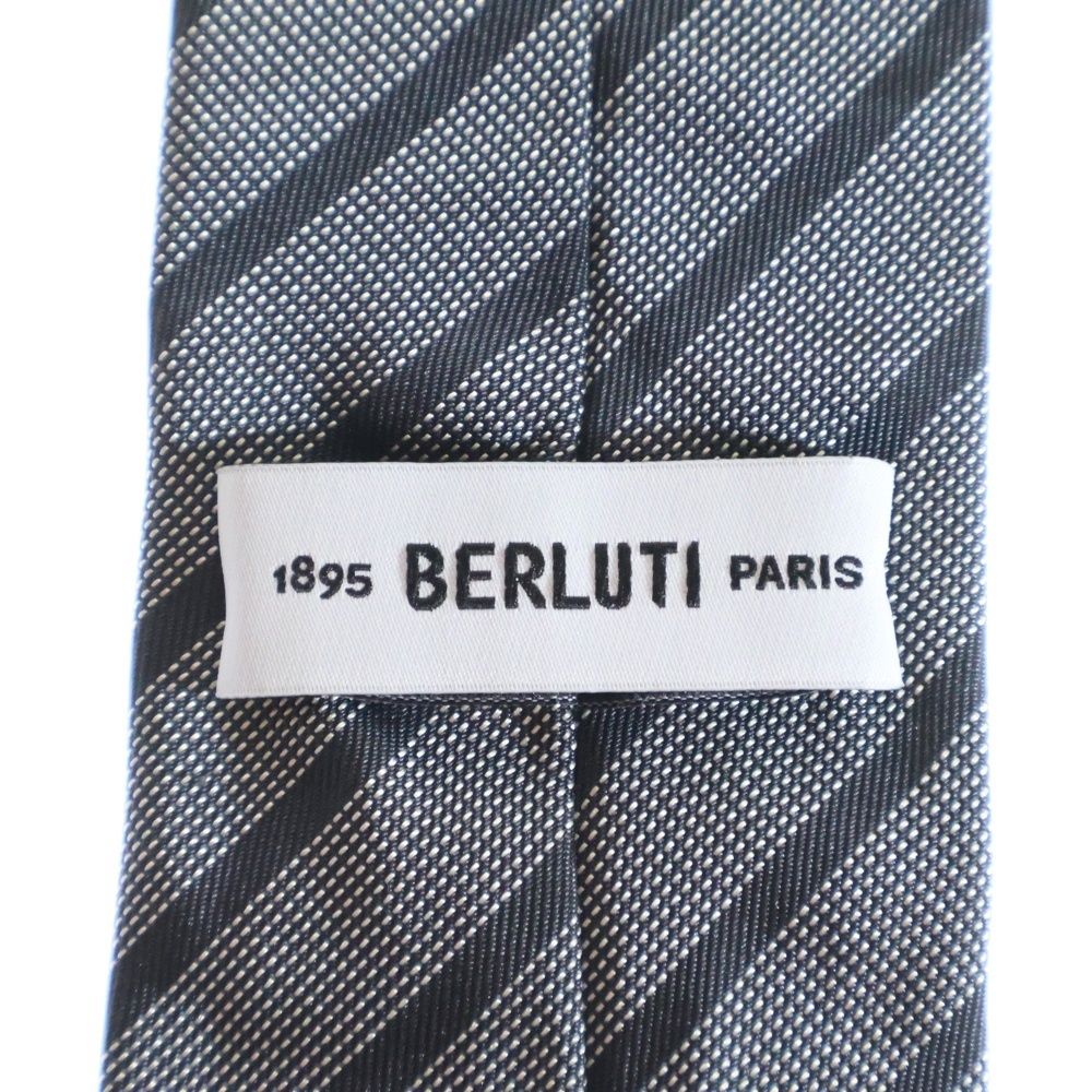 ベルルッティ カリグラフィ ネクタイ シルク　A115 Berluti (ベルルッティ) カリグラフィ レジメンタル シルク