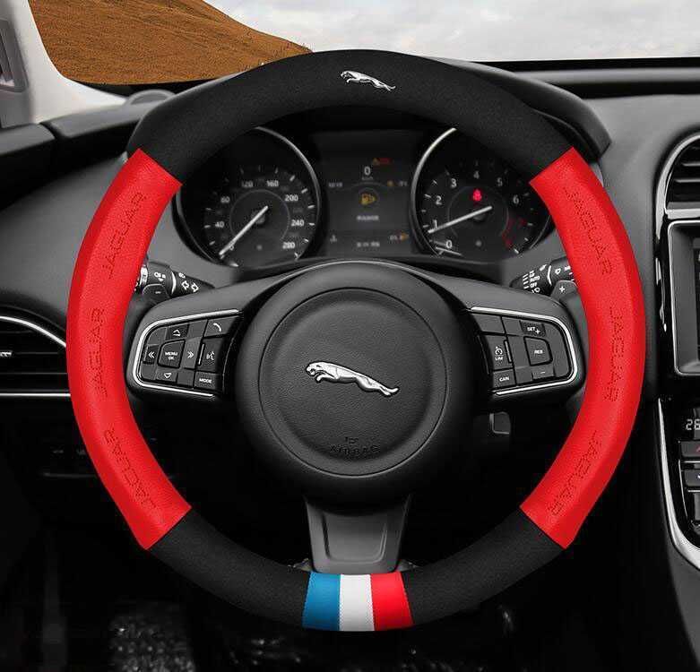 02激レアジャガー JAGUARハンドルカバー高級革ステアリングカバー運動型