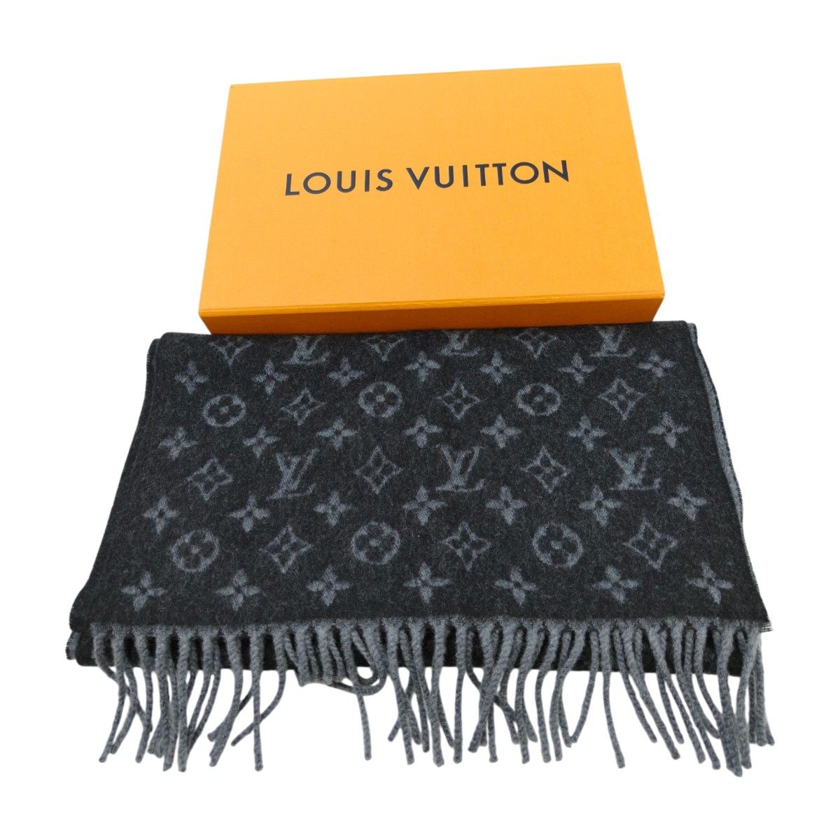 VUITTON ロゴマニア マフラー グレー LOUIS VUITTON マフラー