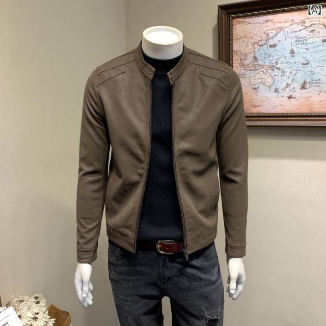 L メンズ 服 シンプル ファッション オシャレ 大人 かっこいい 大きいサイズ ストリート 紳士服 春 Pu エコ レザージャケット スリム スタンドカラー ライダース トップス ジャケット