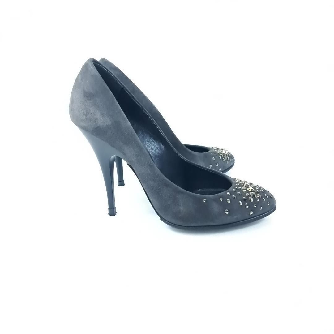 Giuseppe Zanotti パンプス スワロ ビジュースエード グレー Giuseppe Zanotti パンプス スワロ ビジュースエード グレー