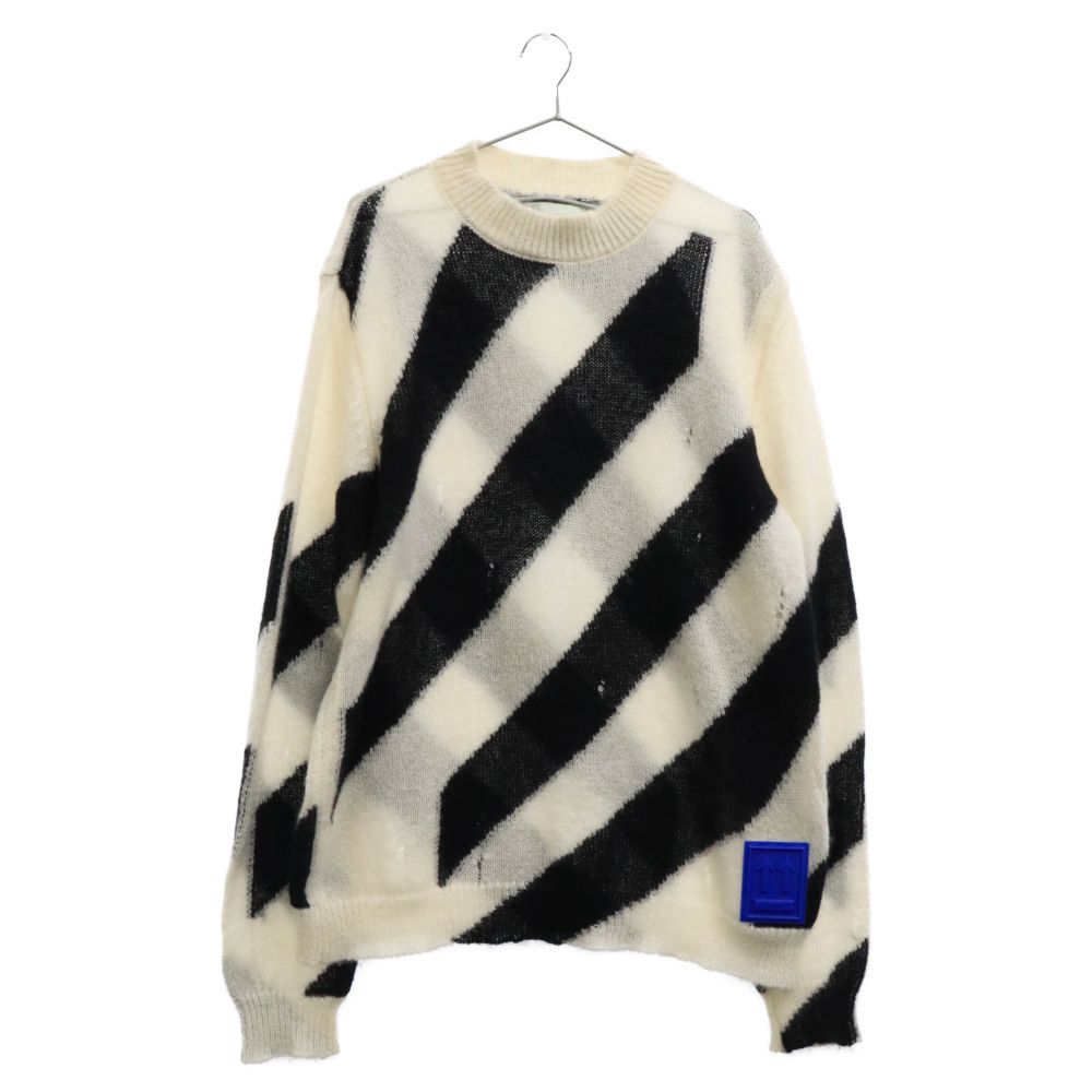 OFF-WHITE (オフホワイト) MOHAIR DIAG SWEATER モヘア クルーネック 