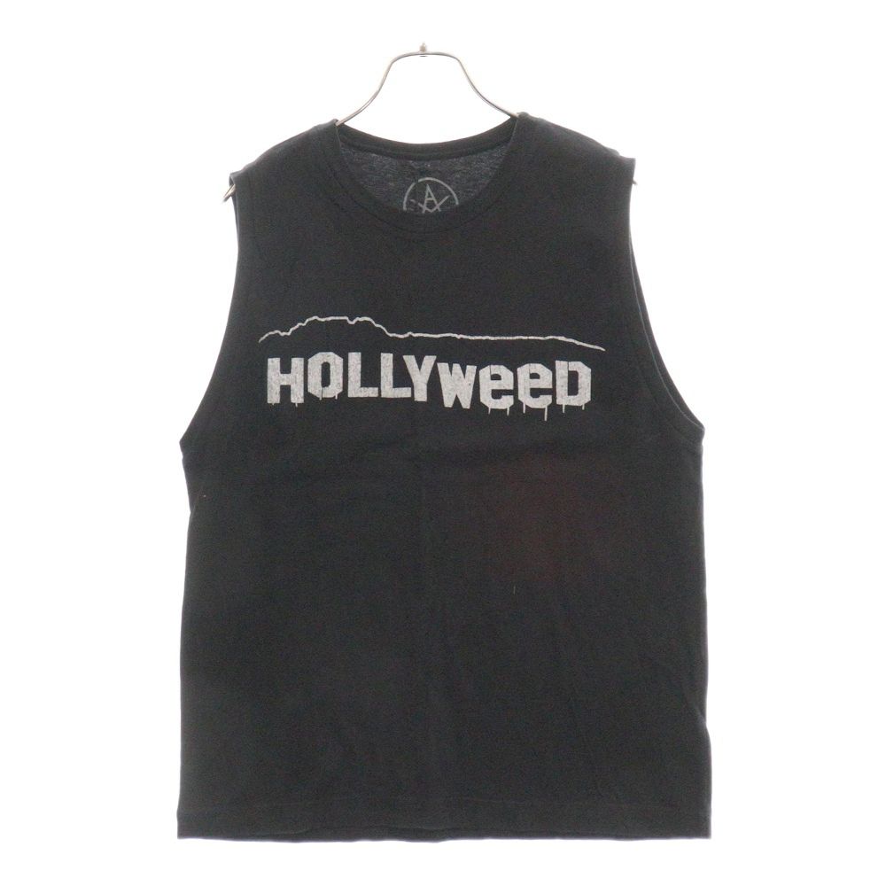 LOCAL AUTHORITY (ローカル・オーソリティ) HOOLYWOOD MUSCLE TANK プリントタンクトップ ブラック