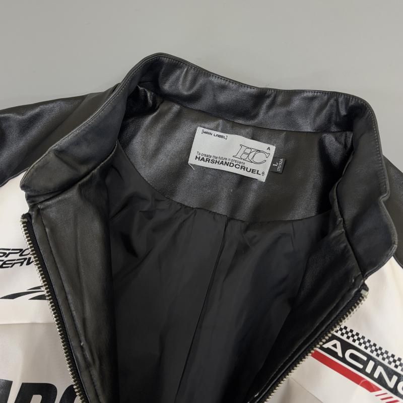 最安値通販! 古着 ジャケット 上着 ジャンパー ブルゾン HARSH AND CRUEL ハーシュアンドクルーエル ロゴ フェイクレザー レーシング 新品続々入荷中!