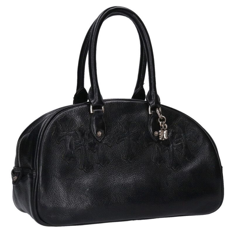 クロムハーツ ジムバッグ スモール チャーム付き 楽天市場】CHROME HEARTS SMALL GYM BAG BLACK LEATHER SILVER