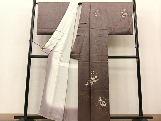 平和屋着物□訪問着 立波笹文 たたき染め 金彩 正絹 逸品 AAAK5494Bph