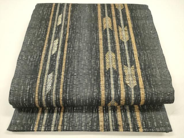 平和屋着物＊夏物 太鼓柄袋帯 矢羽間道 金銀糸 正絹 DAAY8149cm