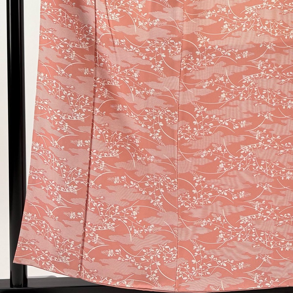小紋 身丈157cm 裄丈63.5cm S 袷 落款 萩 霞 ピンク 正絹 優品