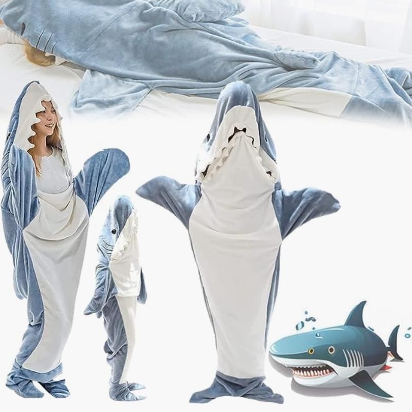 改良デザイン新規210cm】サメ 寝袋着ぐるみ パジャマ 着る毛布 