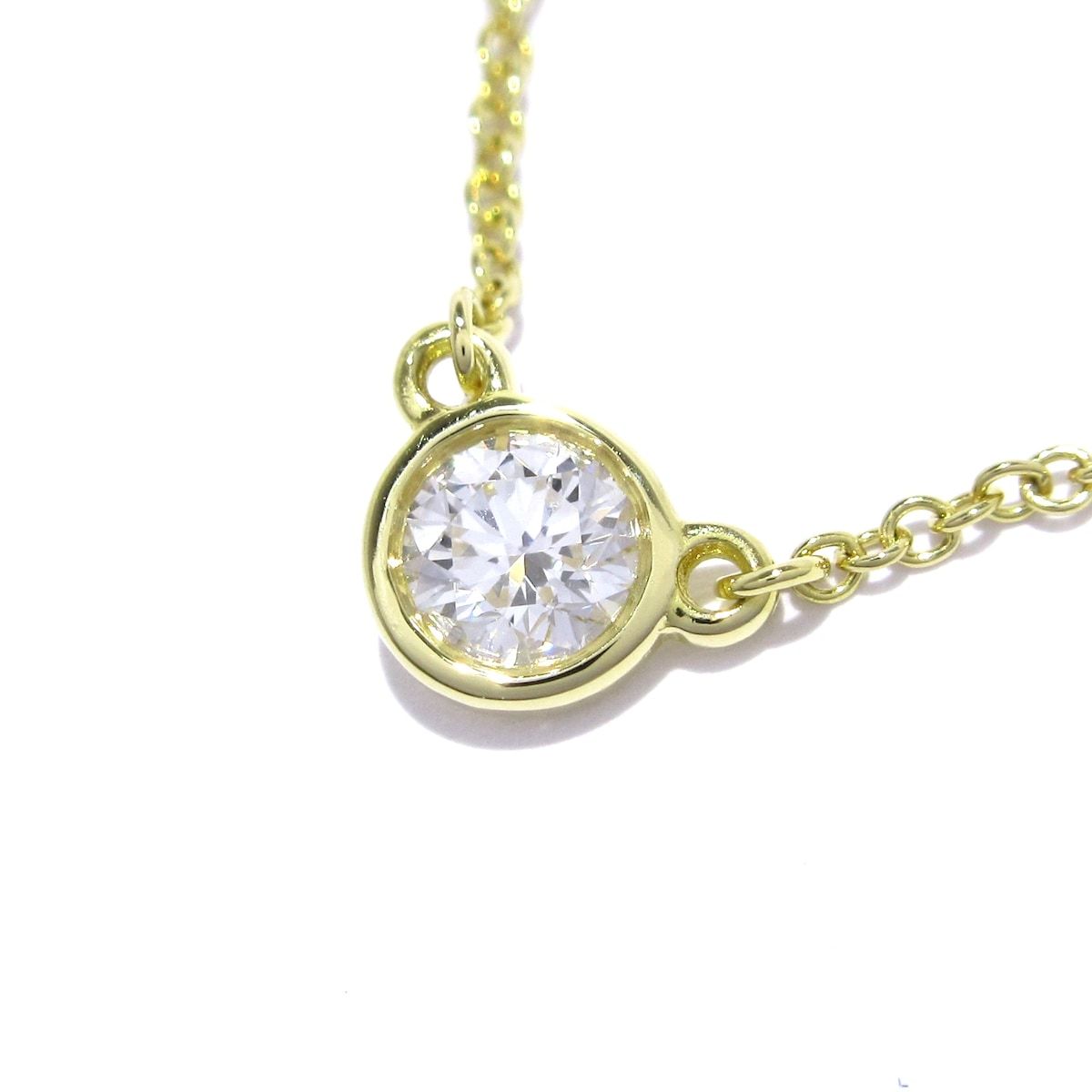 美品【ティファニー】K18YG バイザヤード　ダイヤ　約0.2ct　ネックレス Diamonds By The Yard ティファニー バイザヤード ネックレス