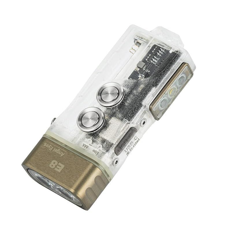 【新着商品】RovyVon E8 懐中電灯キーリング 700 ルーメン 充電式 AAA 懐中電灯、白、赤、青のライト、ロックアウトモード、防水、家庭用および屋外用