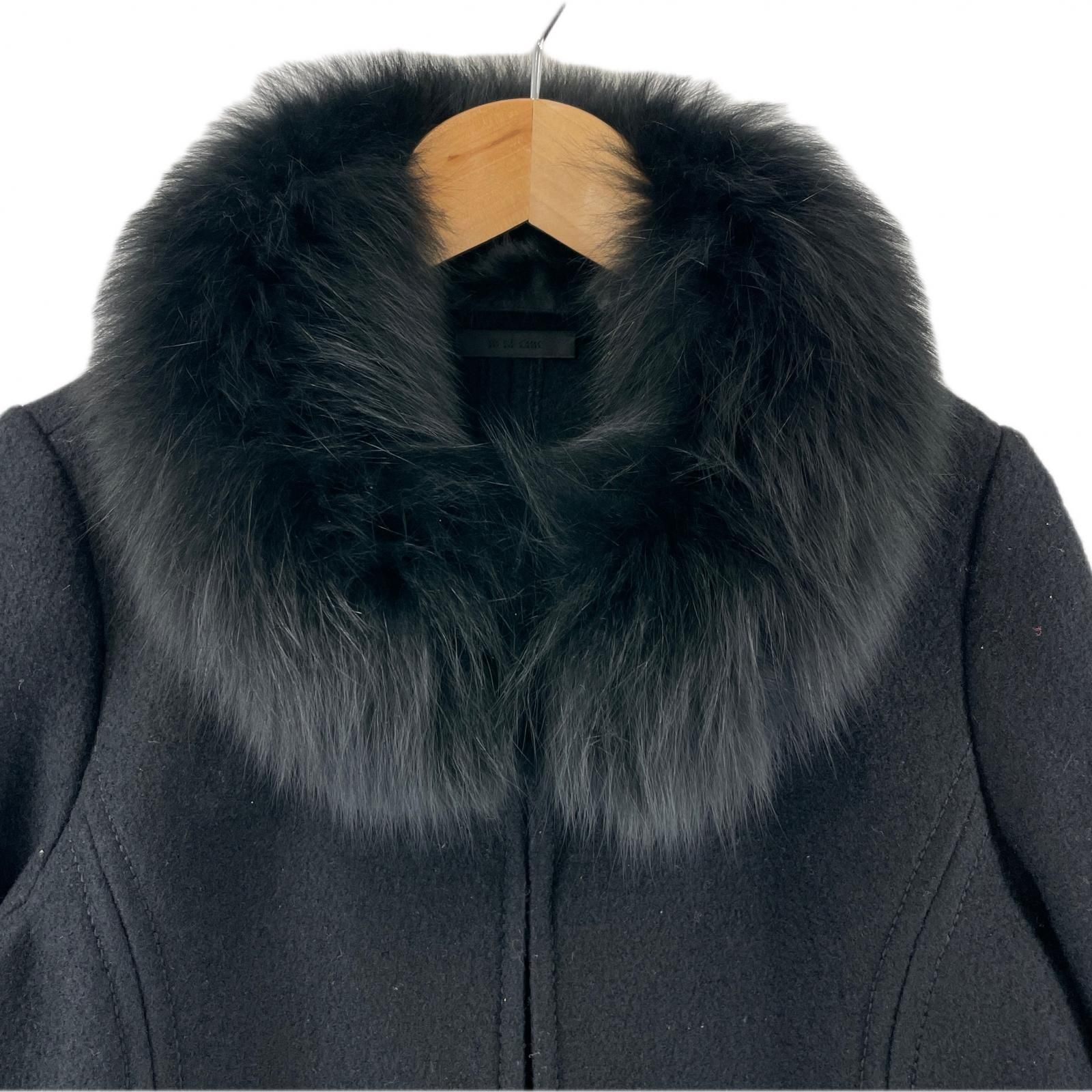 極美品✨トゥービーシック ポンチョ ケープ フォックスファー ブラック 黒 美品 TO BE CHIC フォックスファー カシミヤ混 ポンチョコート