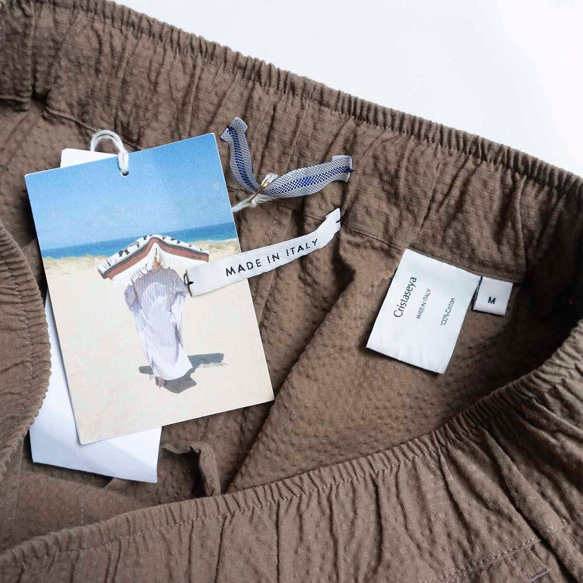 未使用品】CristaSeya 【SEERSUCKER EASY PANTS】M クリスタセヤ