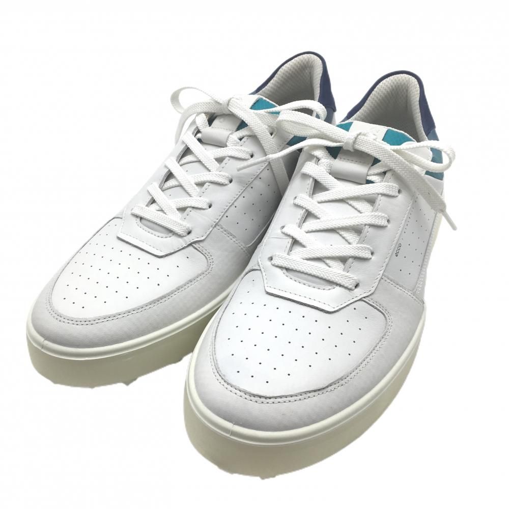 エコー ゴルフシューズ 白×ブルー スパイクレス 10034460610 メンズ EU46 28.5-29.0相当 ゴルフウェア ecco