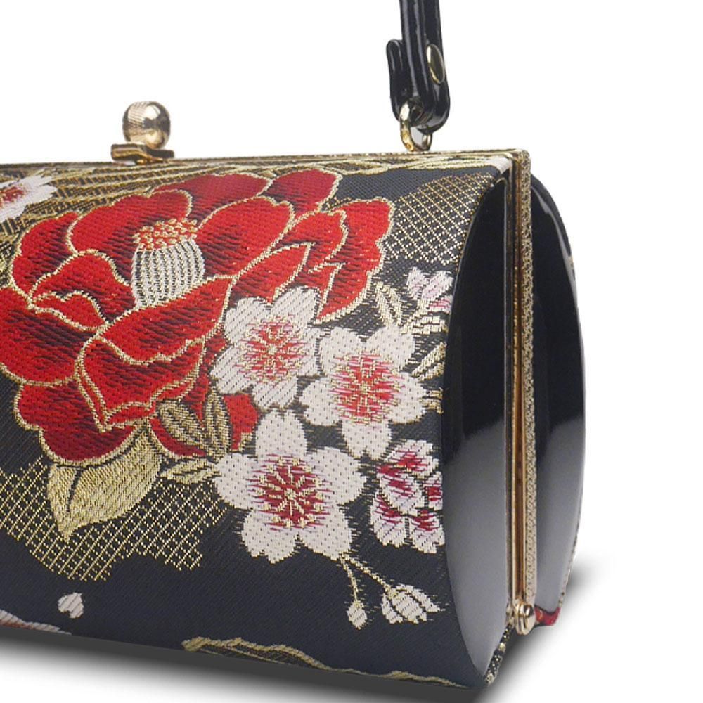  和装 草履 バッグ セット 帯地 振袖 成人式 黒 ゴールド 金 桜 wzouribag 49 12 草履 和装履物