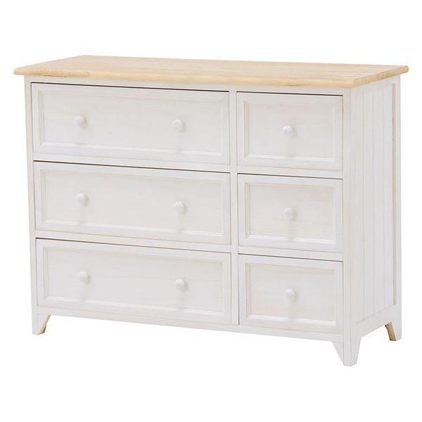 収納棚 幅79cm アンティーク調 ホワイト ナチュラル 木製 桐 脚付き 引き出し付き ローチェスト 完成品 リビング【】