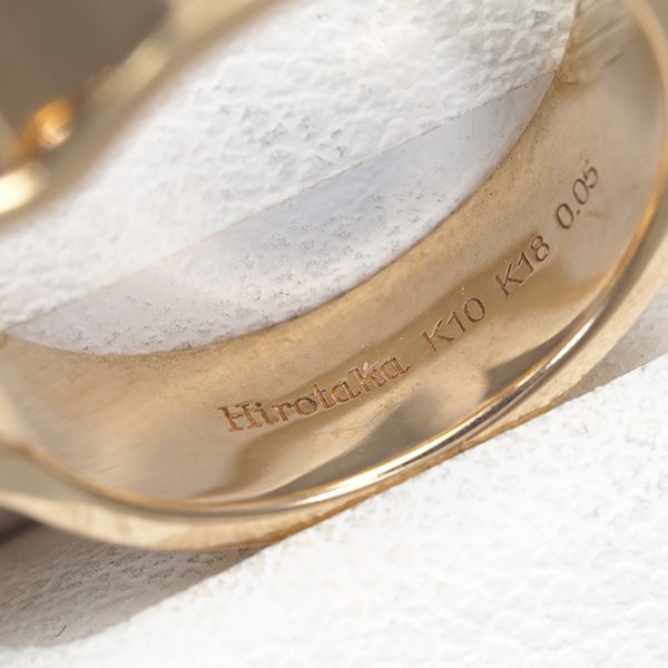 ヒロタカ ピアス ダイヤ ダイヤモンド 0.05ct インダストリア フープ  