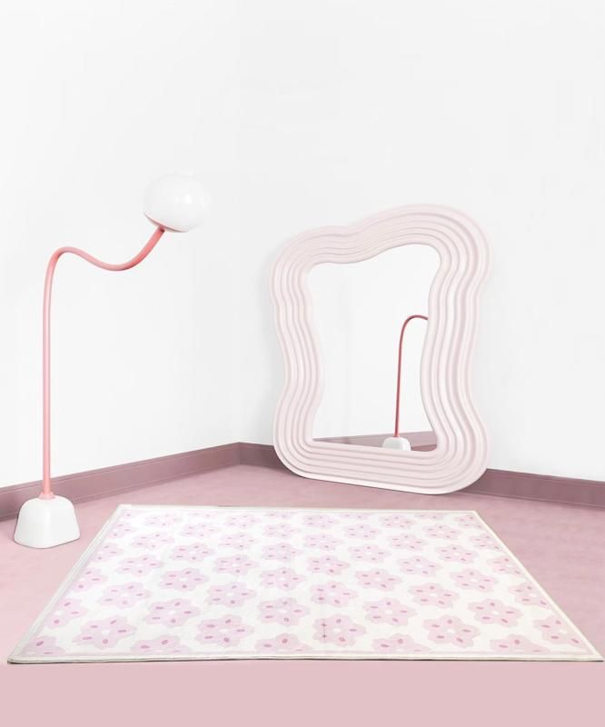 ラグ おしゃれ カーペット かわいい 韓国 インテリア 花柄 絨毯 室内マット 玄関 モダン 120×160cm SNS映え 韓国雑貨 ふわサラ素材で カーペット ピンク