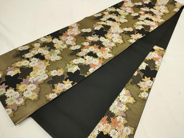 平和屋着物◎六通柄袋帯 唐織 花菱文 金糸 正絹 逸品 未使用