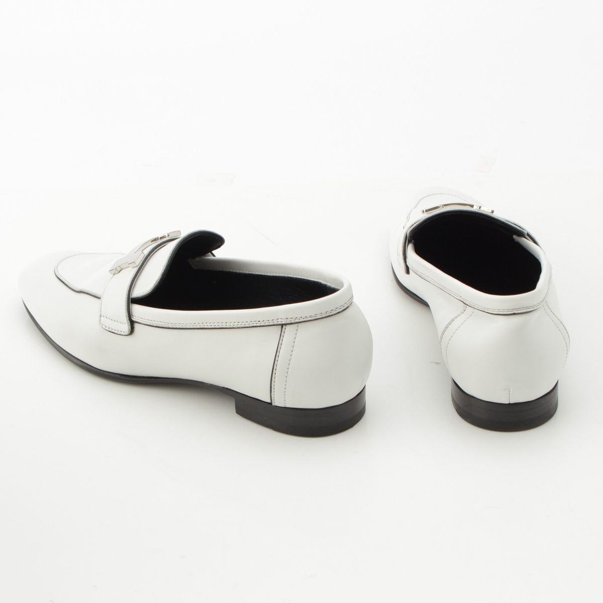 エルメス パリ モカシン コンスタンス ローファー ホワイト ブラック