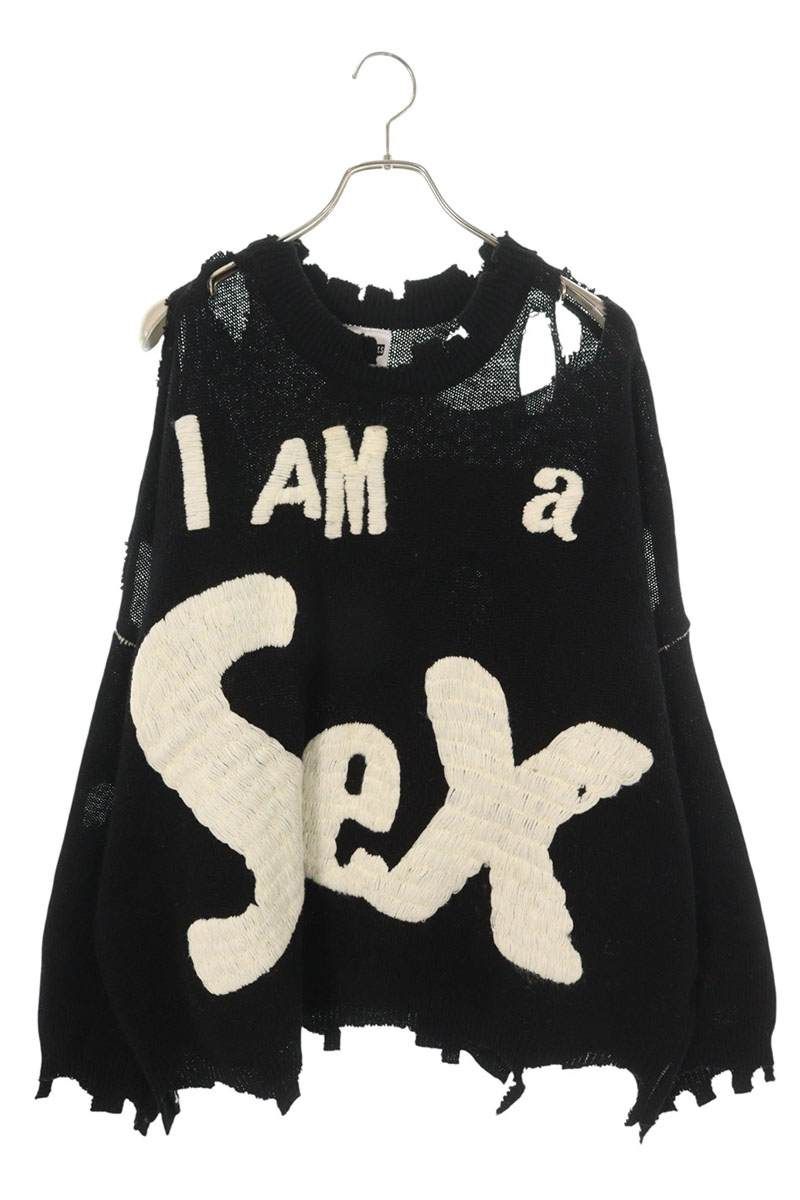 セントマイケル 24AW SM-YS1-0000-C24 Sex Pistolsダメージ加工ニット メンズ XL