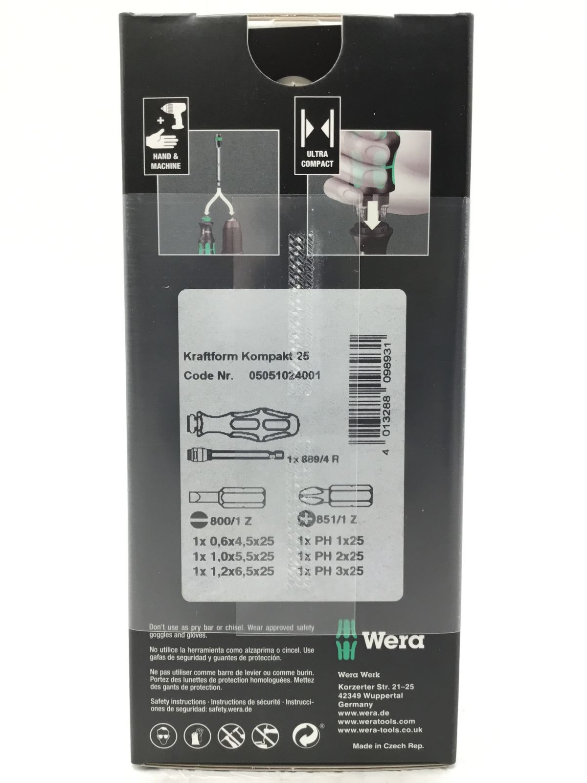 未使用】☆Wera/ヴェラ クラフトフォームコンパクトドライバービットセット KK25 [ITB7CWKLNGE8] [エコツール半田